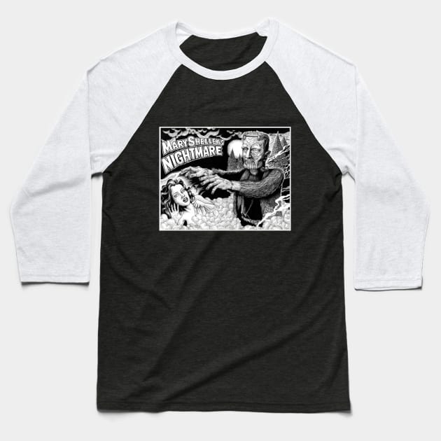 Mary Shelley's Nightmare Baseball T-Shirt by altoro
